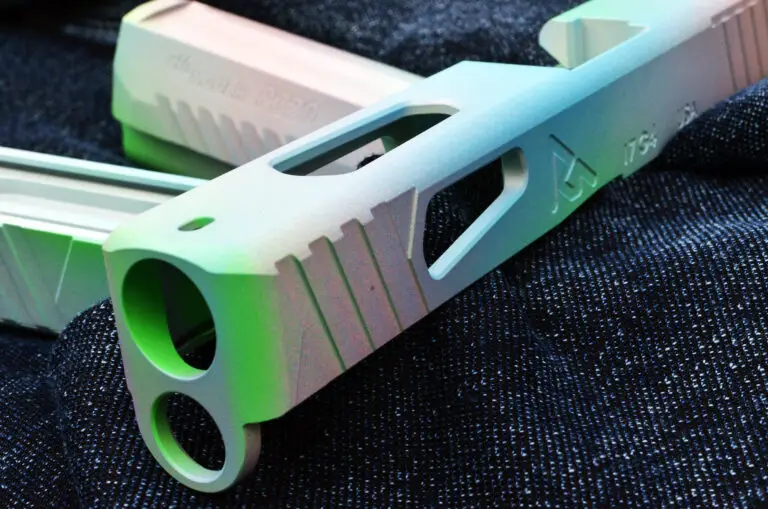 Precision Machined Pistol Slide with Opal-like Cerakote